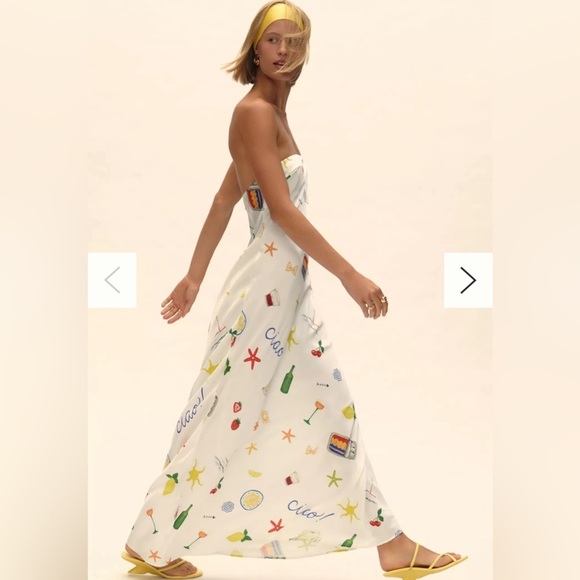 Size XL For Love & Lemons Carla Strapless Maxi Dress - Picture 3 of 9